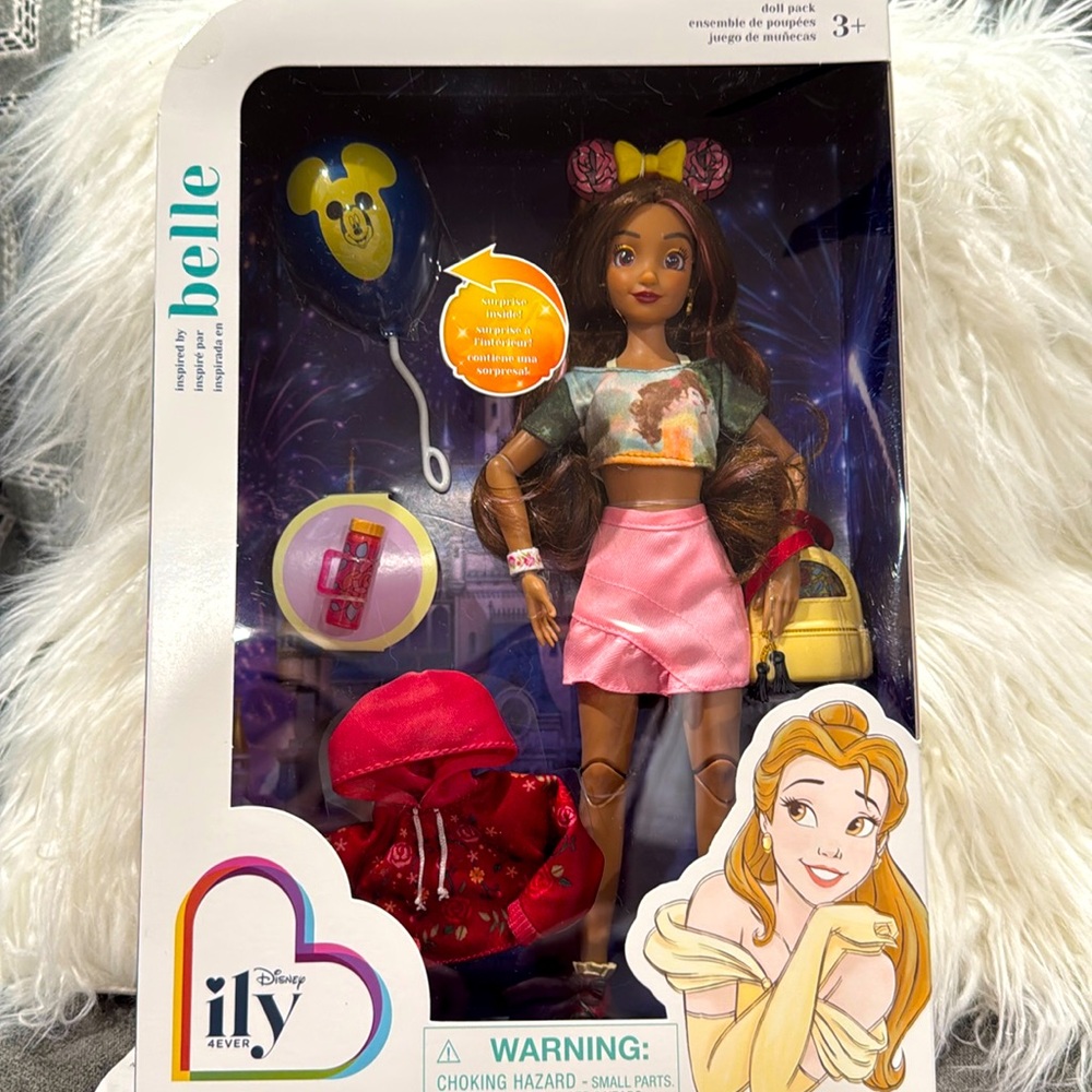 Belle NWT ILY 4ever Barbie doll with accessories.